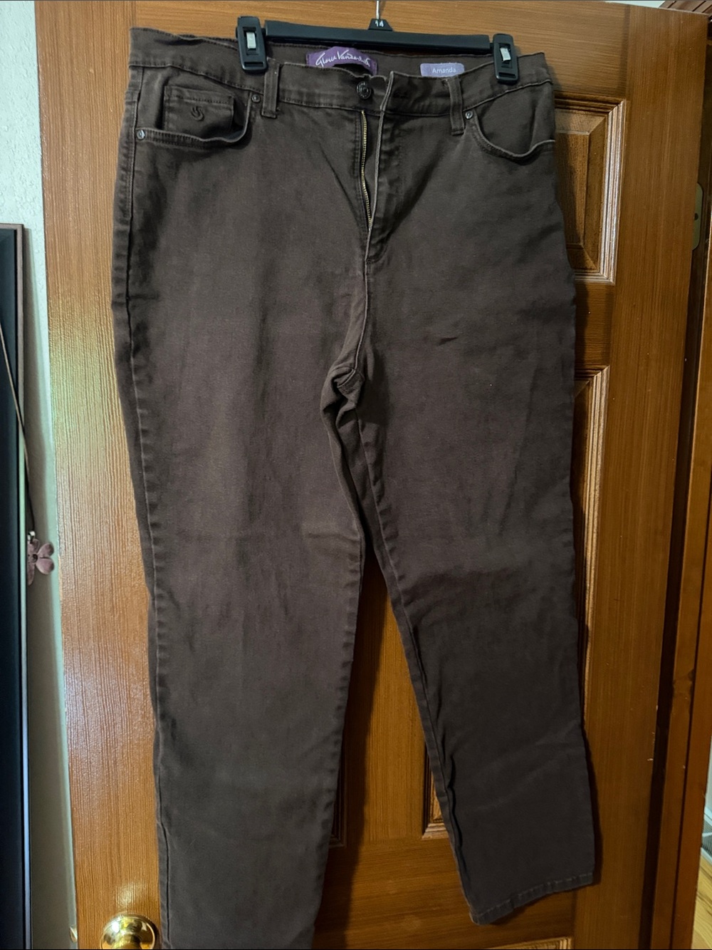 Gloria Vanderbilt High-Rise Brown Slim Jeans